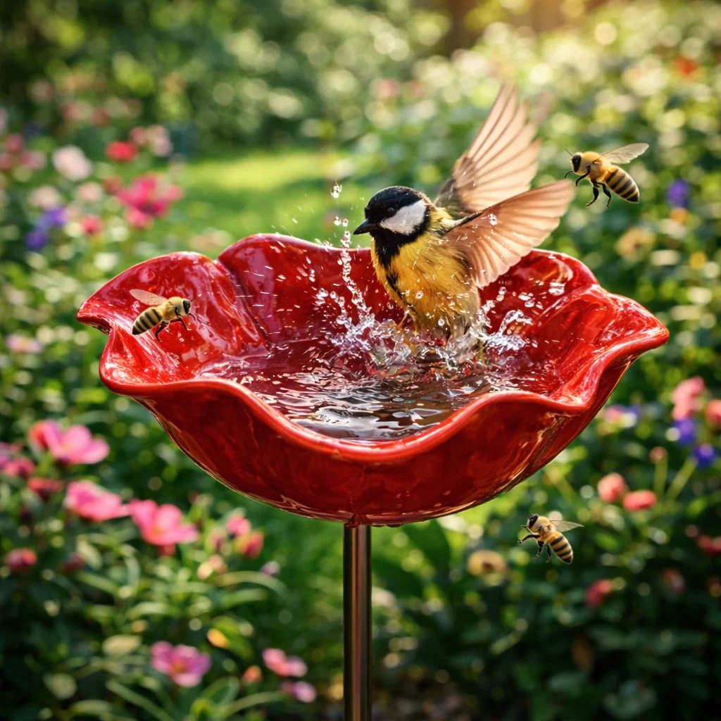 FlowerSplash™ | Sierlijk vogelbad in bloemvorm