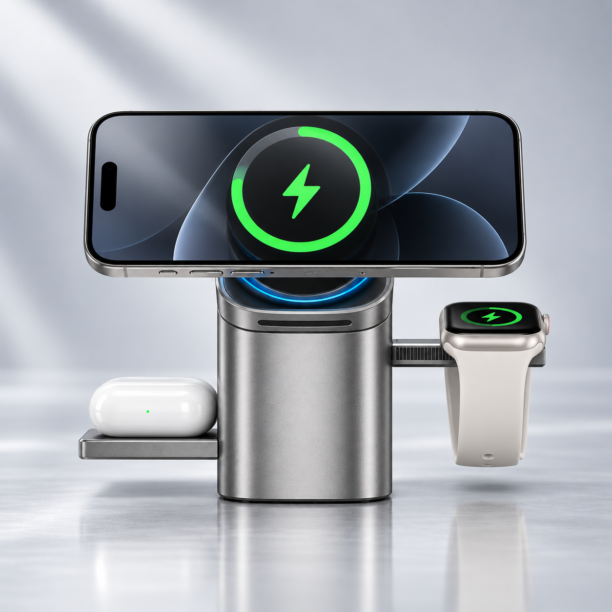 Trivora™ | Laad iPhone, Apple Watch en AirPods tegelijk