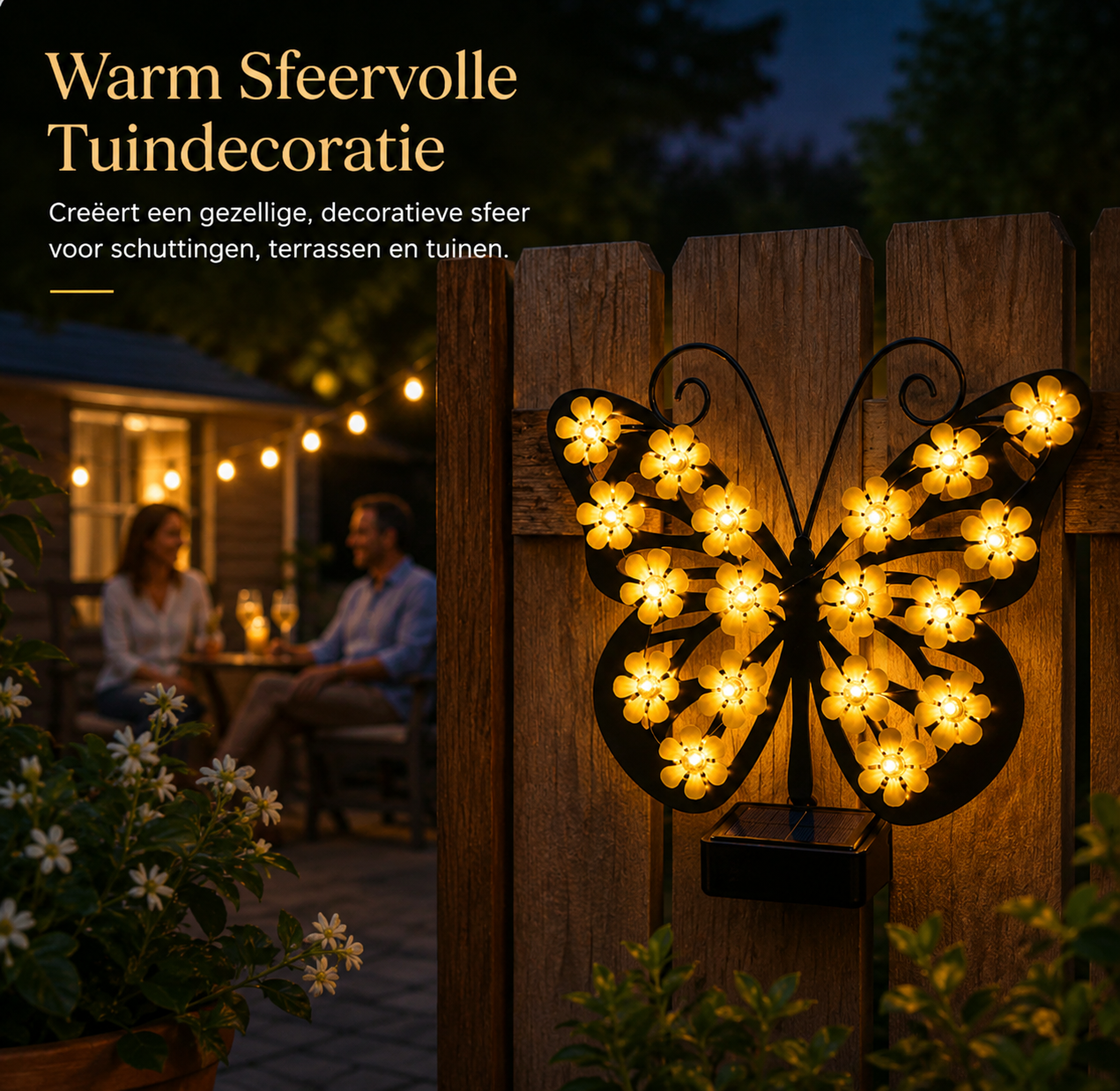 FlutterBloom™ | Decoratieve zonne-energie vlinderlamp met bloemvormige LED