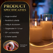 CrystalGlow™ 3 oplaadbare LED-kaarsen in glas