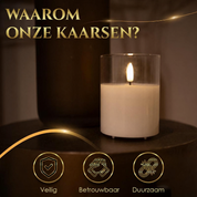 CrystalGlow™ 3 oplaadbare LED-kaarsen in glas
