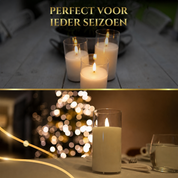 CrystalGlow™ 3 oplaadbare LED-kaarsen in glas