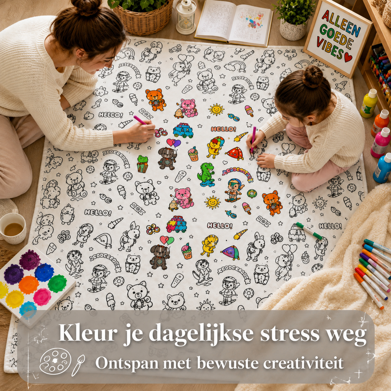 CuddleCanvas™ | Kleur samen jullie eigen zachte deken