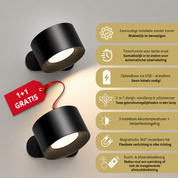 LumiPivot™ | Draadloos wandlicht zonder boren of kabels