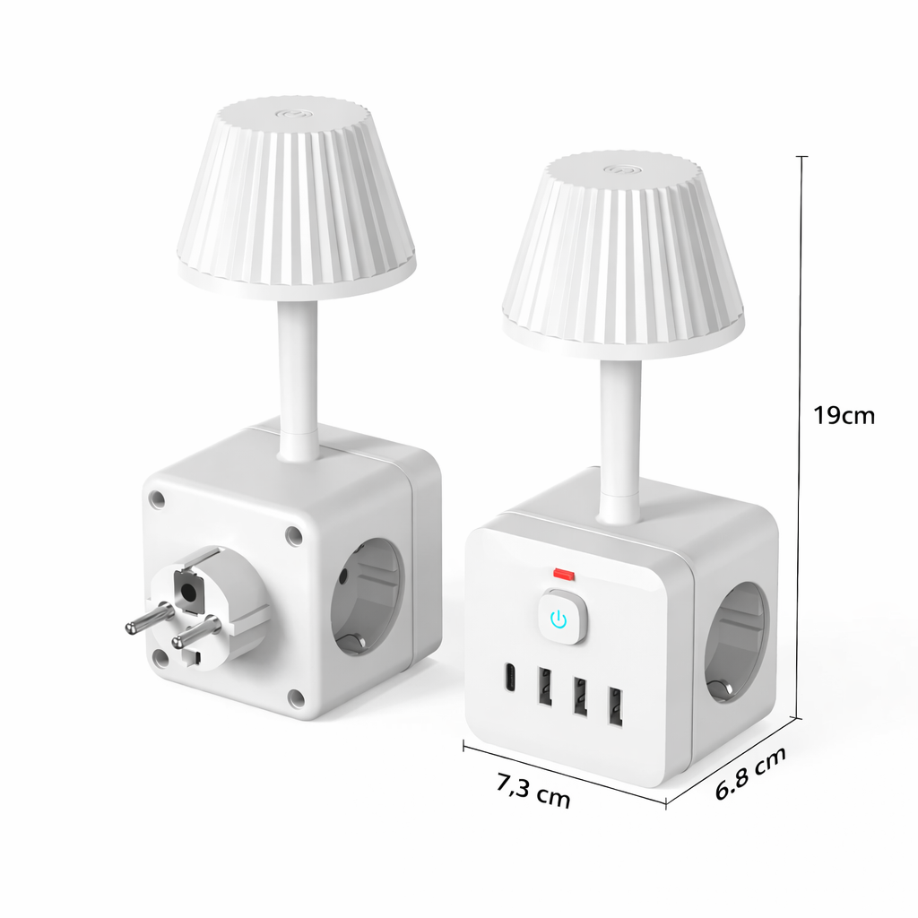 chargecube™ | 3 Stopcontacten & 4 USB Poorten in Één