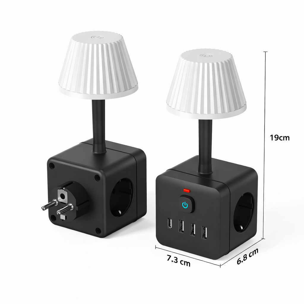 chargecube™ | 3 Stopcontacten & 4 USB Poorten in Één