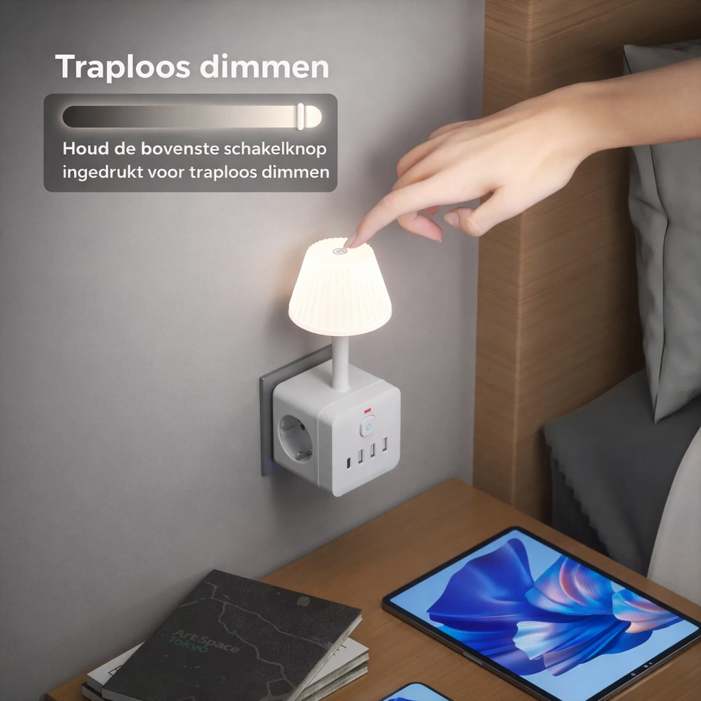chargecube™ | 3 Stopcontacten & 4 USB Poorten in Één