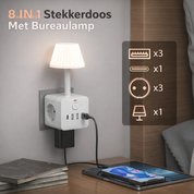 chargecube™ | 3 Stopcontacten & 4 USB Poorten in Één