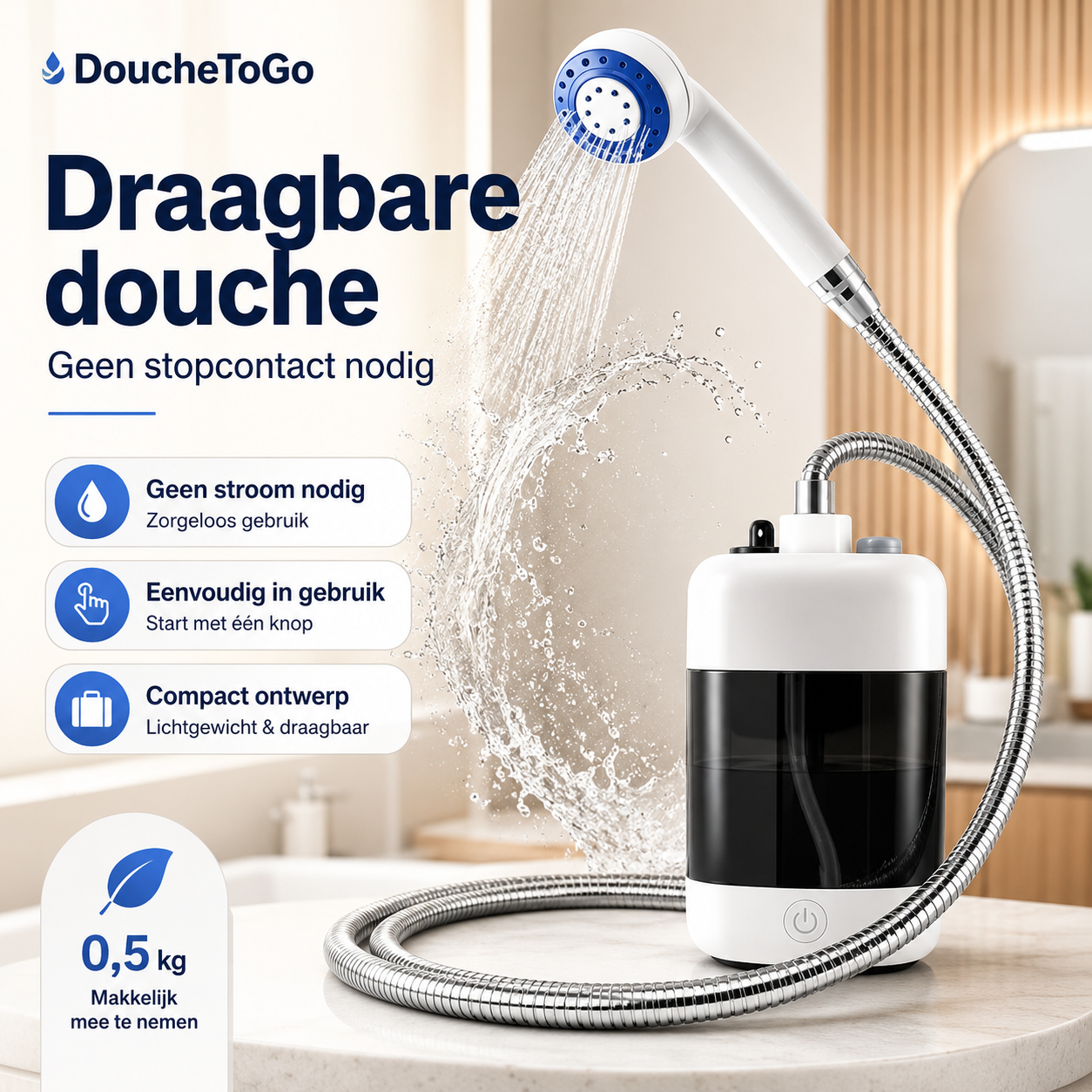 DoucheToGo™ | Fris douchen waar je maar wilt