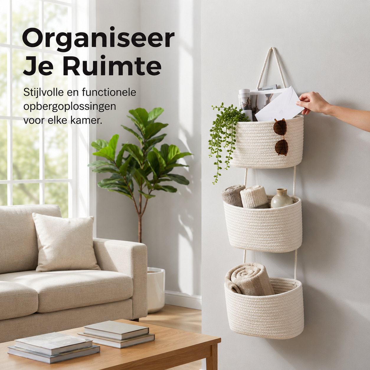 RopeRack™ | Stijlvolle opbergruimte aan de muur