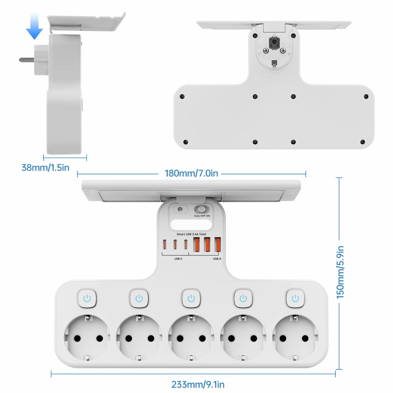PowerHub™ | Multifunctionele Stekker met 11 Functies