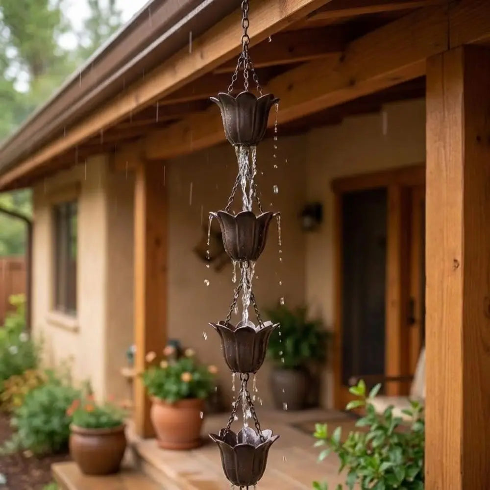 RainKetting™ | Laat regen sierlijk door bloemen stromen