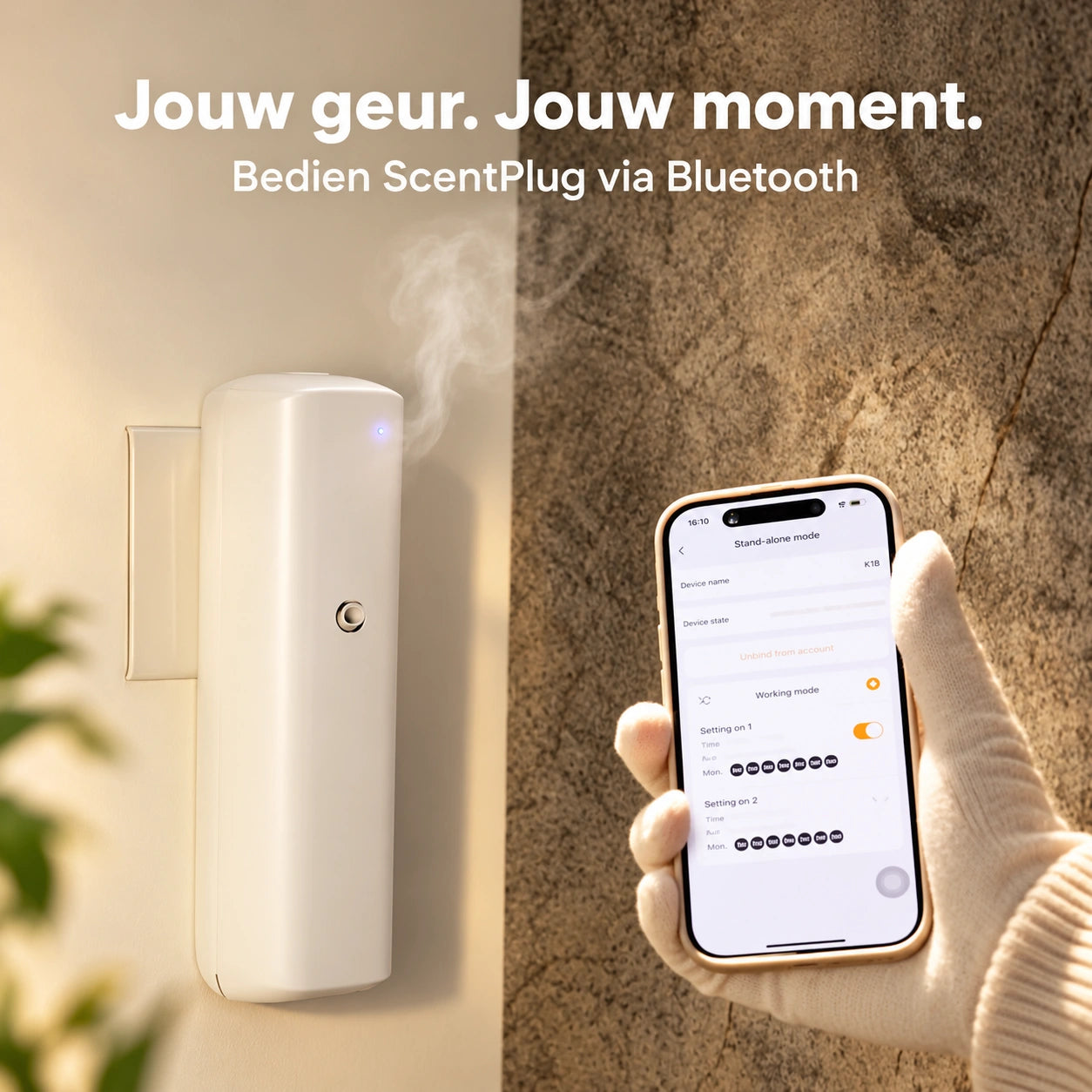 ScentPlug diffuser met bediening via Bluetooth
