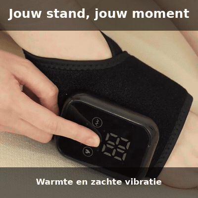 Bewegend beeld van de bediening van AnkleEase met warmte en vibratie