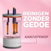BrushViva kwastenreiniger met duidelijk aangegeven aan-uitknop