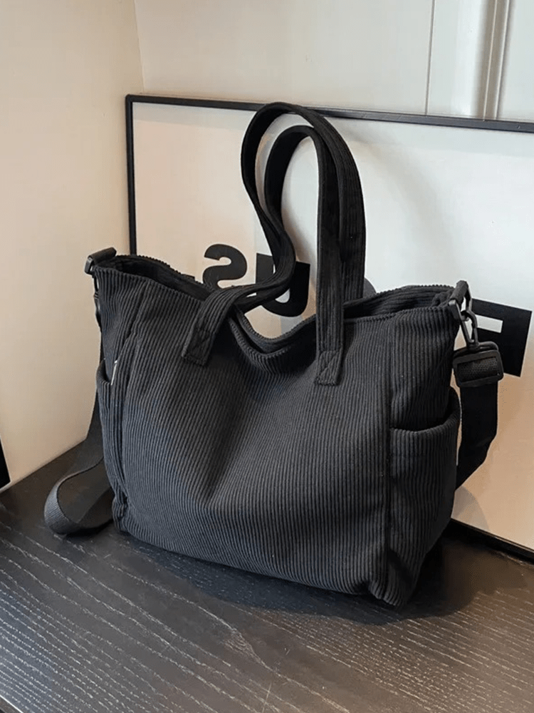 CarryFlair™ | Trendy Corduroy Schoudertas met Grote Capaciteit - Lumiza