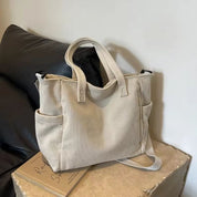 CarryFlair™ | Trendy Corduroy Schoudertas met Grote Capaciteit - Lumiza