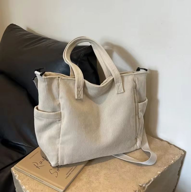 CarryFlair™ | Trendy Corduroy Schoudertas met Grote Capaciteit - Lumiza