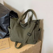 CarryFlair™ | Trendy Corduroy Schoudertas met Grote Capaciteit - Lumiza