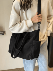 CarryFlair™ | Trendy Corduroy Schoudertas met Grote Capaciteit - Lumiza