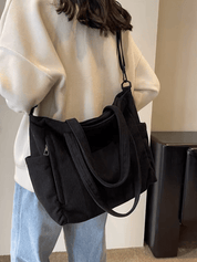 CarryFlair™ | Trendy Corduroy Schoudertas met Grote Capaciteit - Lumiza