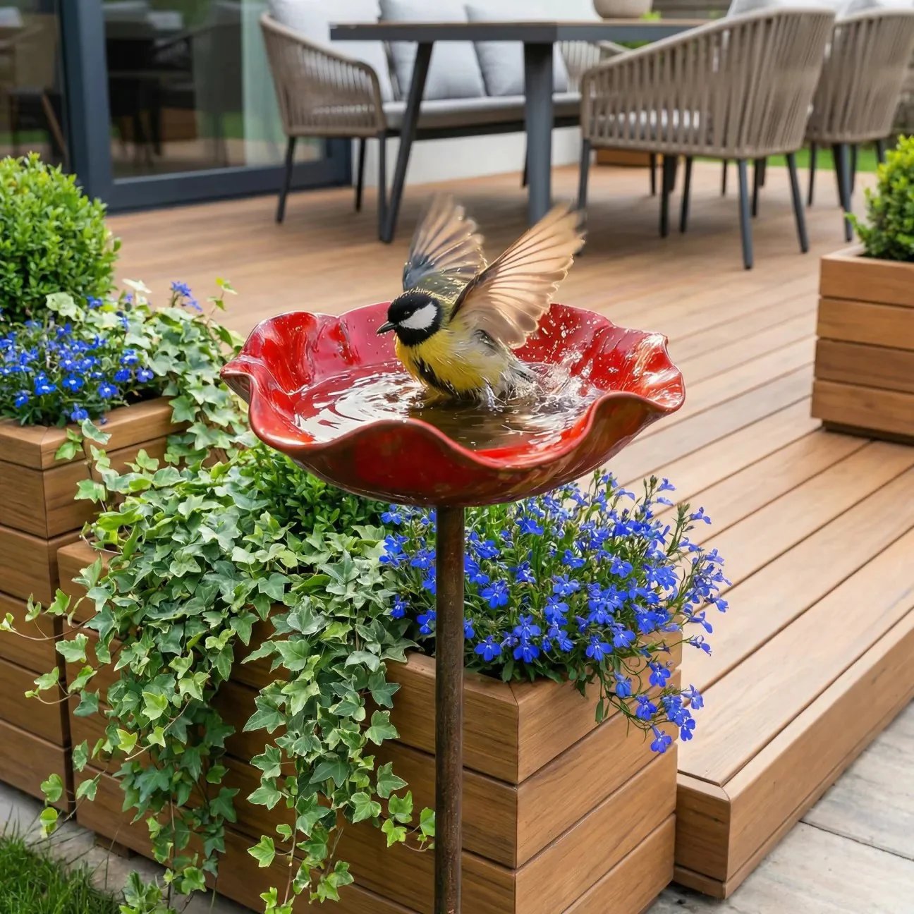 FlowerSplash™ | Sierlijk vogelbad in bloemvorm