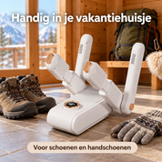 DuoDry in een vakantiehuisje voor schoenen en handschoenen.