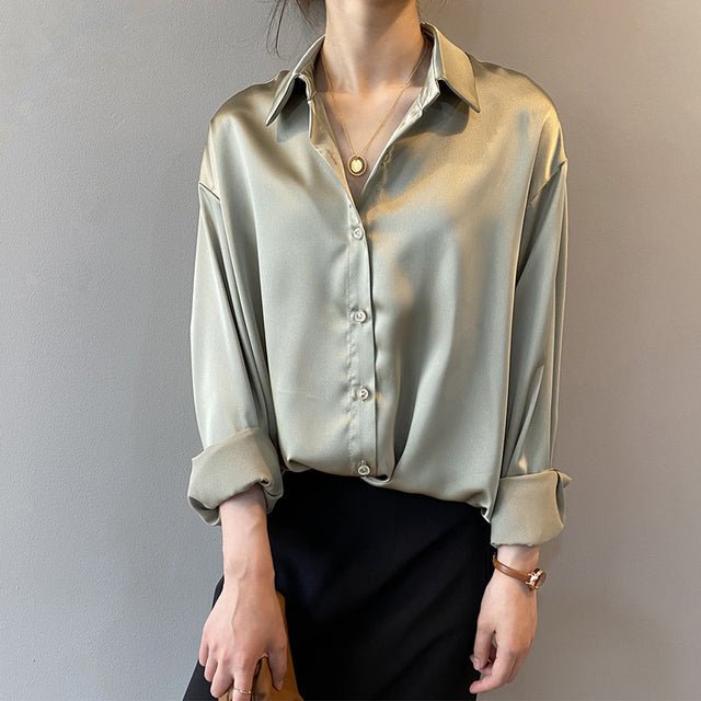 Elysian™ | Zachte en Elegante Satijnen Blouse voor Dames - Lumiza