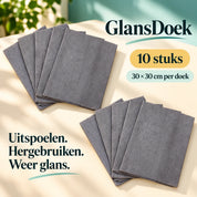 Set van 10 grijze GlansDoek microvezeldoeken van 30 bij 30 cm