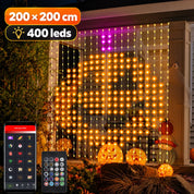 GlowCanvas slim RGB-lichtgordijn van 200 bij 200 cm met 400 leds, app en afstandsbediening.