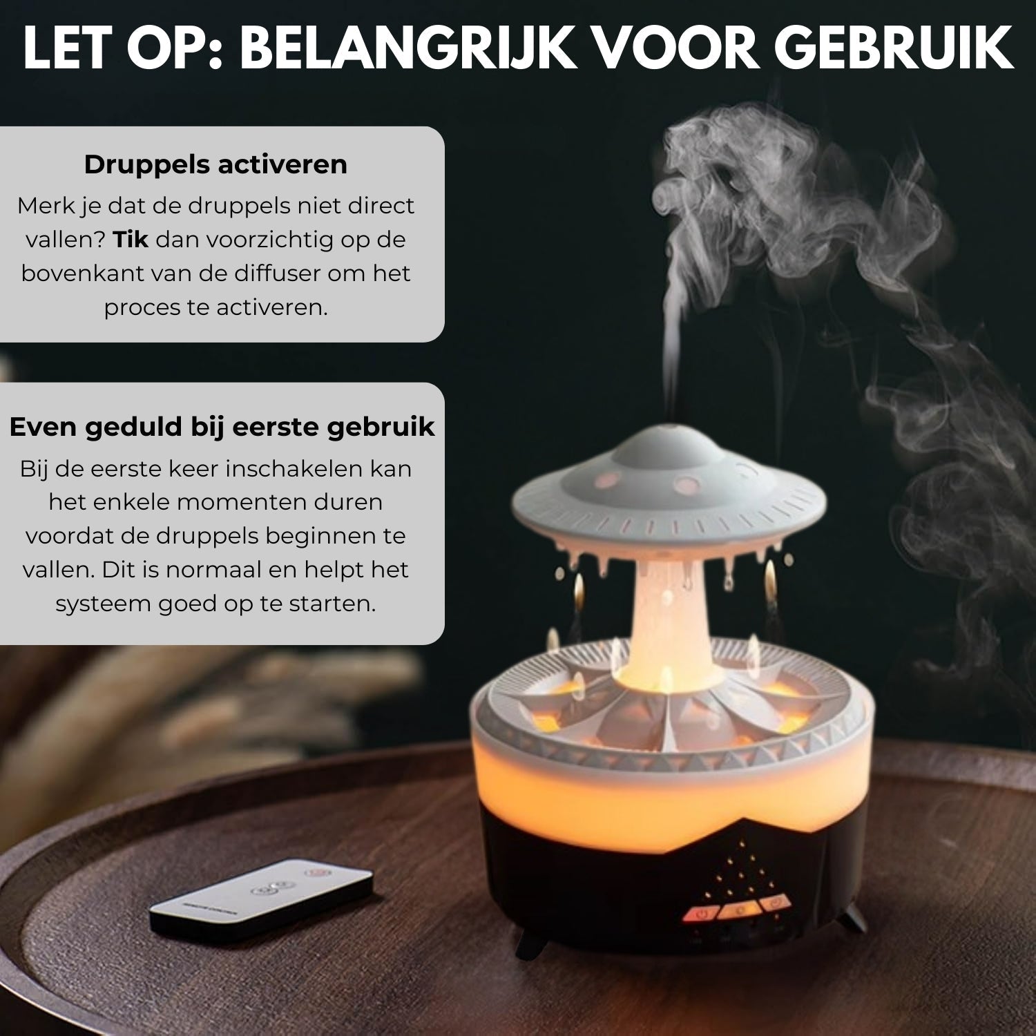 GlowDrop™ | Aroma diffuser met relaxend licht & watereffect - Lumiza
