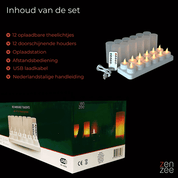 GlowZen™ | Oplaadbare LED Sfeerkaarsen met Afstandsbediening - Lumiza