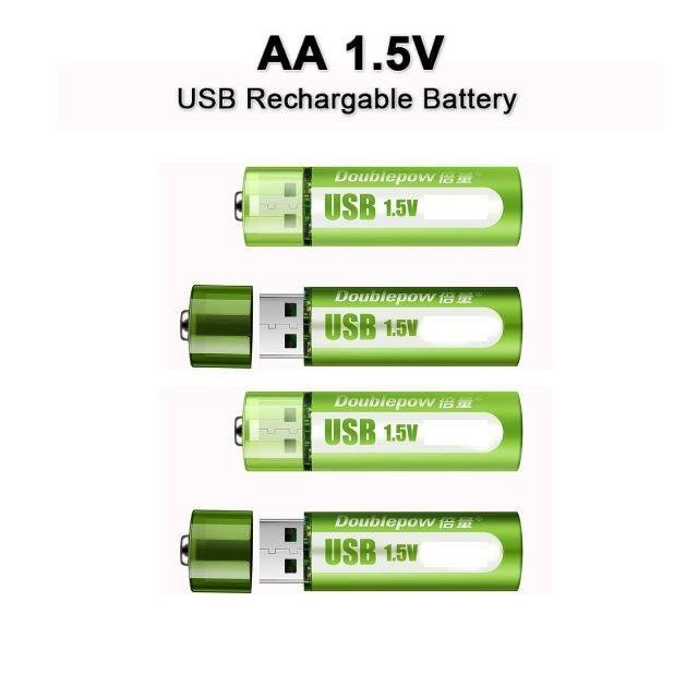 GreenVolt™ |USB Oplaadbare AA - Batterijen – Slim, snel & duurzaam - Lumiza