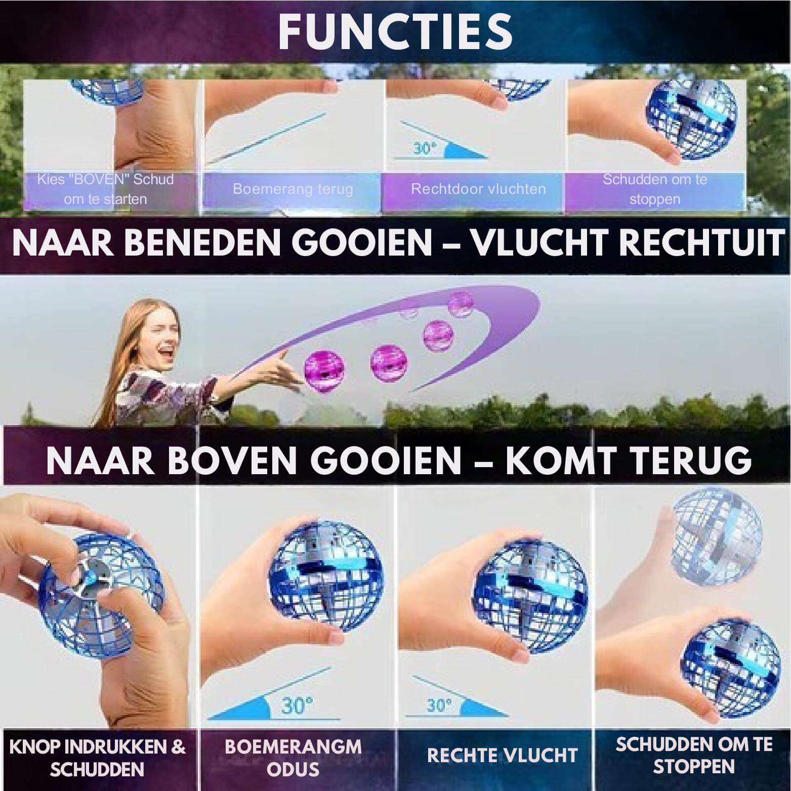 HoverBal™ | LED Magie in de Lucht - Lumiza