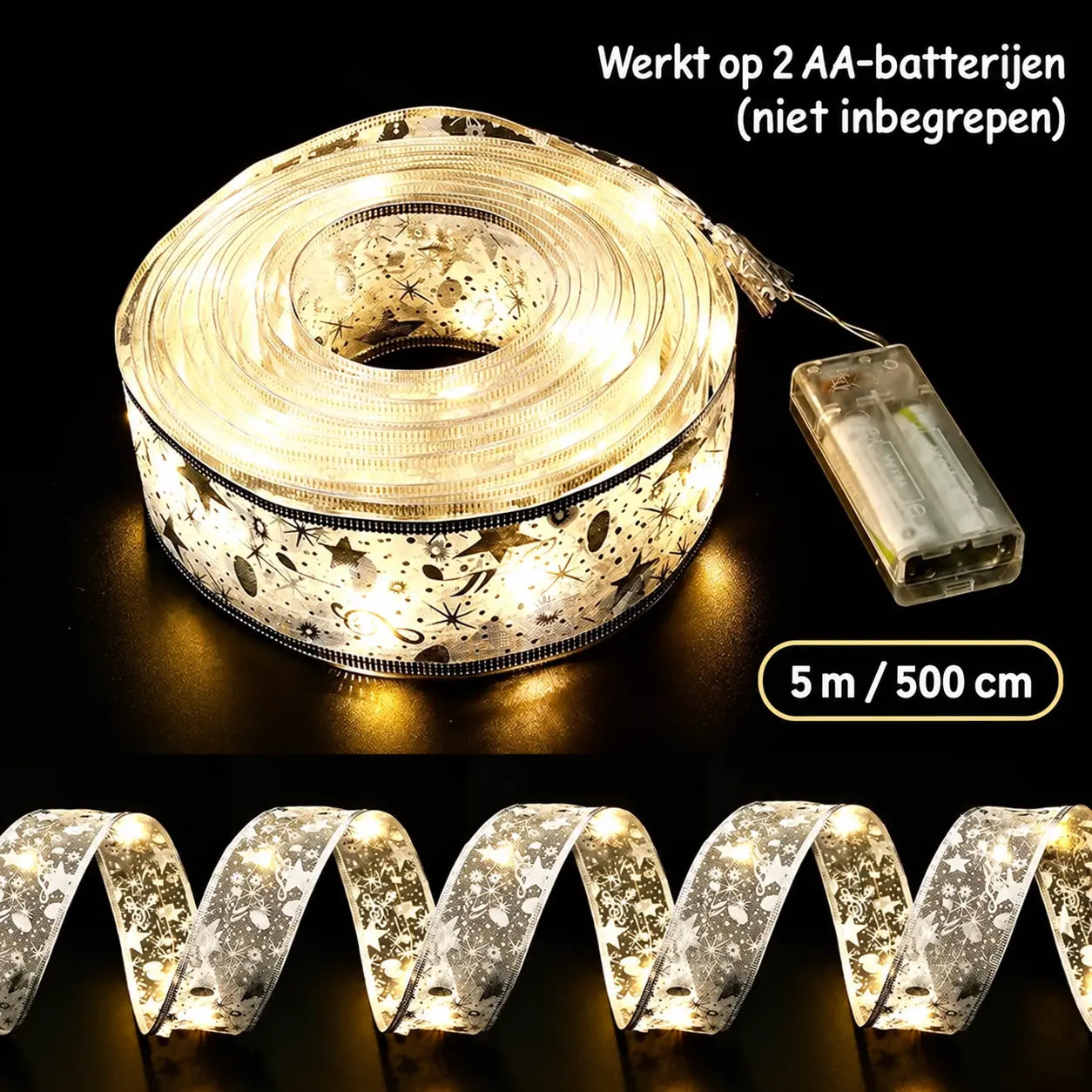 KerstLume van 5 meter en 500 cm op 2 AA-batterijen