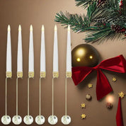 KristalFlair™ | 6 LED kerstkaarsen met gouden details & afstandsbediening - Lumiza