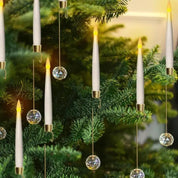 KristalFlair™ | 6 LED kerstkaarsen met gouden details & afstandsbediening - Lumiza
