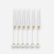 KristalFlair™ | 6 LED kerstkaarsen met gouden details & afstandsbediening - Lumiza