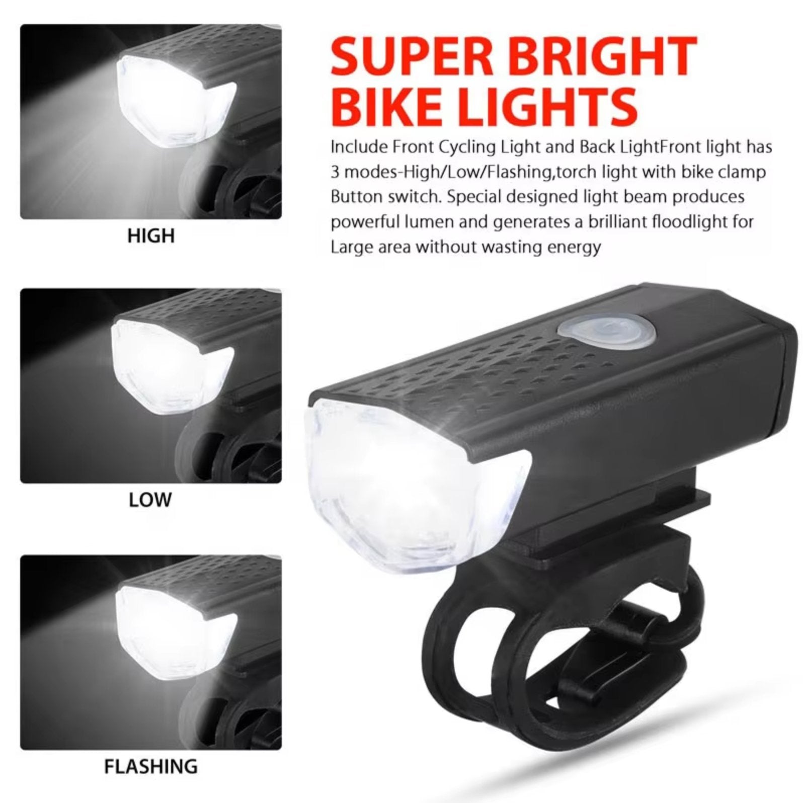 LumiRide Pro™ | USB Oplaadbare Fietsverlichting Set - Lumiza