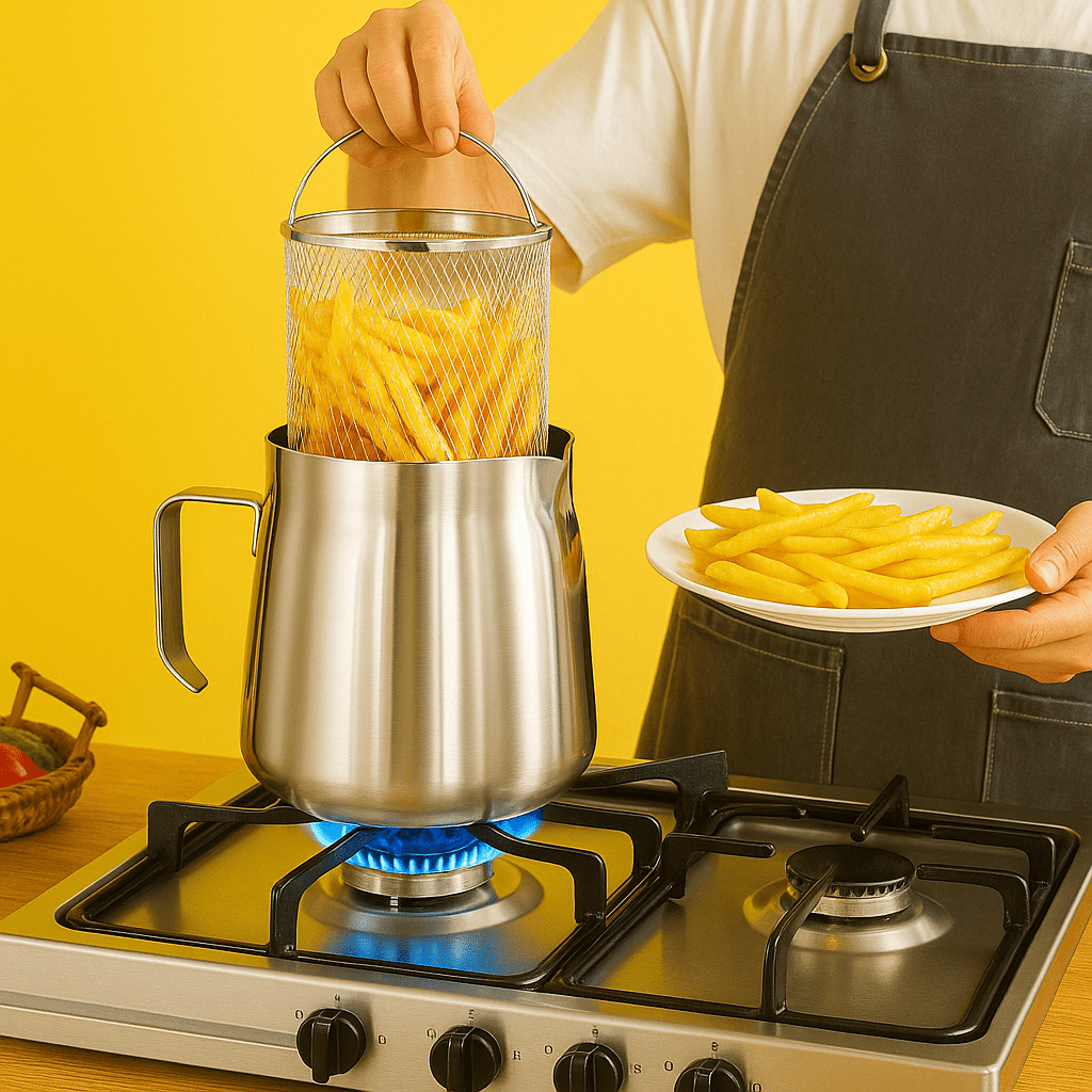 Oilie™ | Filter, bewaar en frituur met één pan - Lumiza