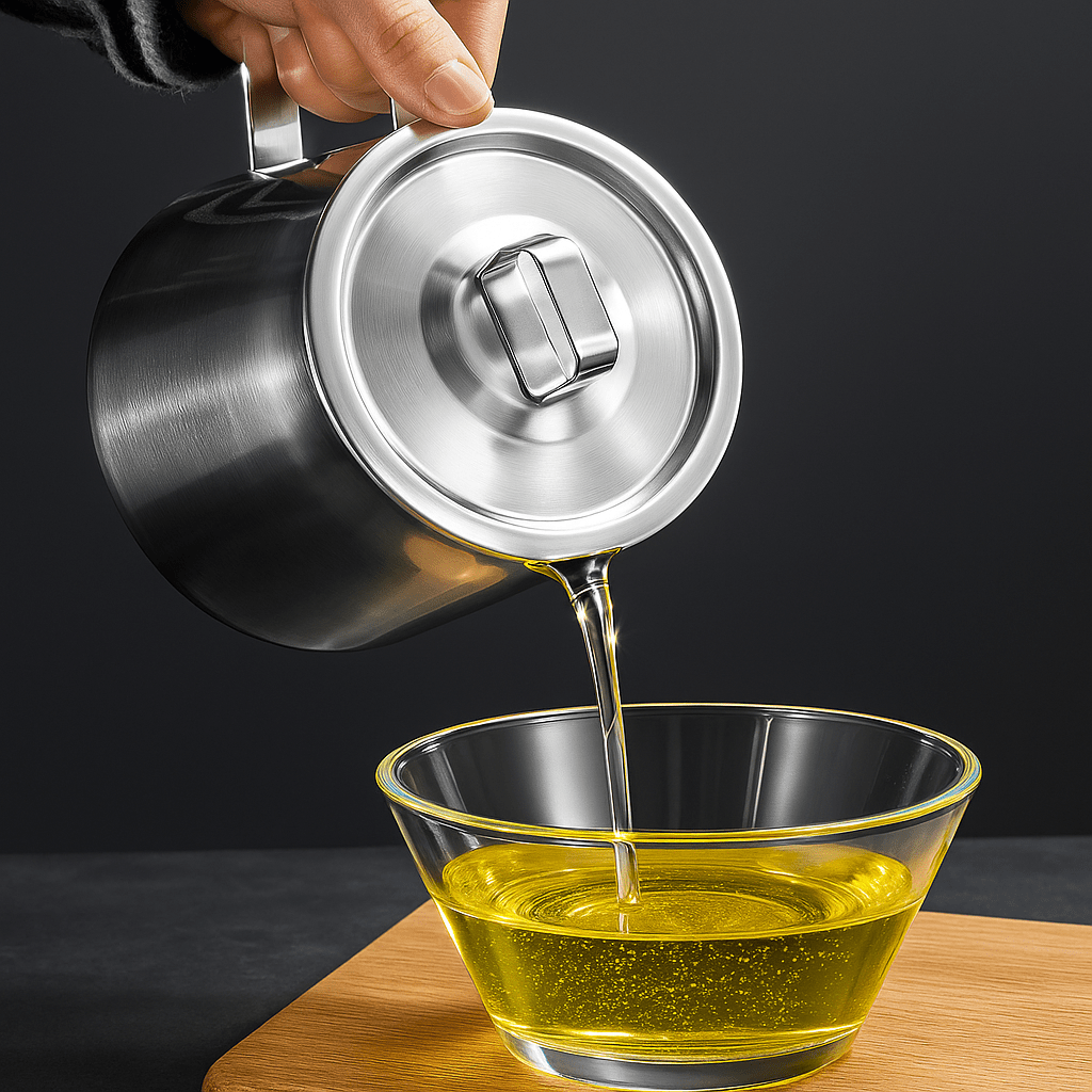 Oilie™ | Filter, bewaar en frituur met één pan - Lumiza