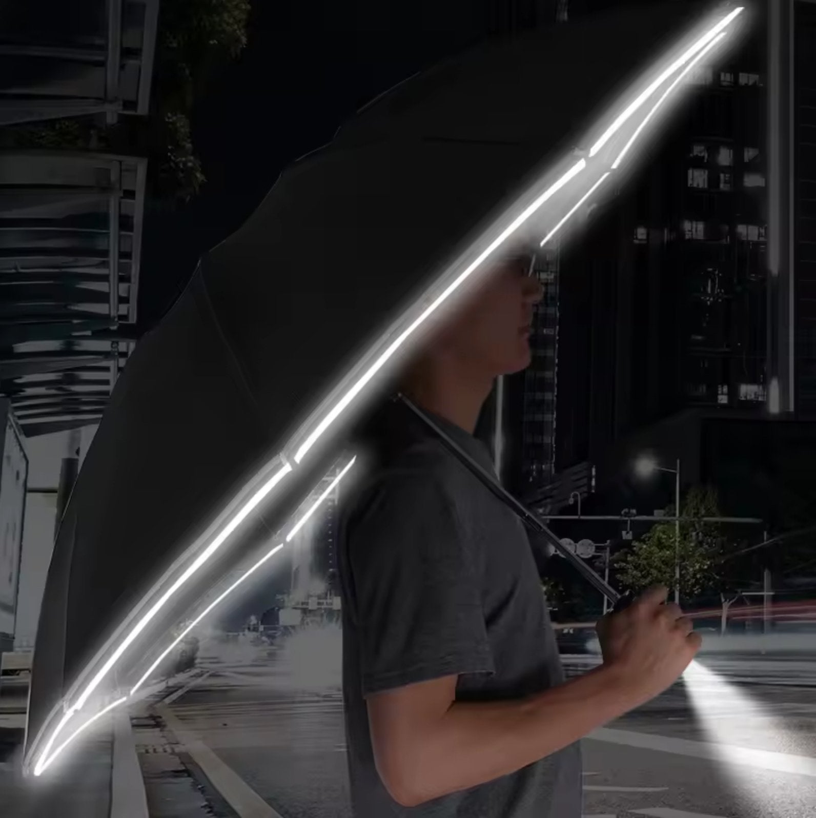 ReflectaRain™ | Automatische reflecterende regenparaplu - Lumiza