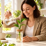 RootBloom glazen plantenvaasje eenvoudig bijvullen met water