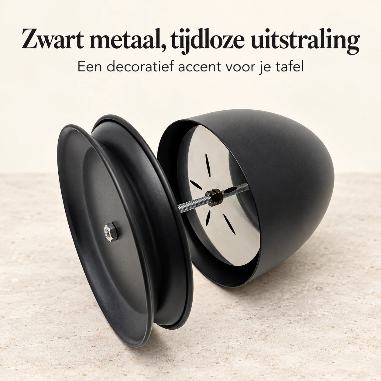 Detail van de metalen onderzijde en ronde basis van SfeerDome
