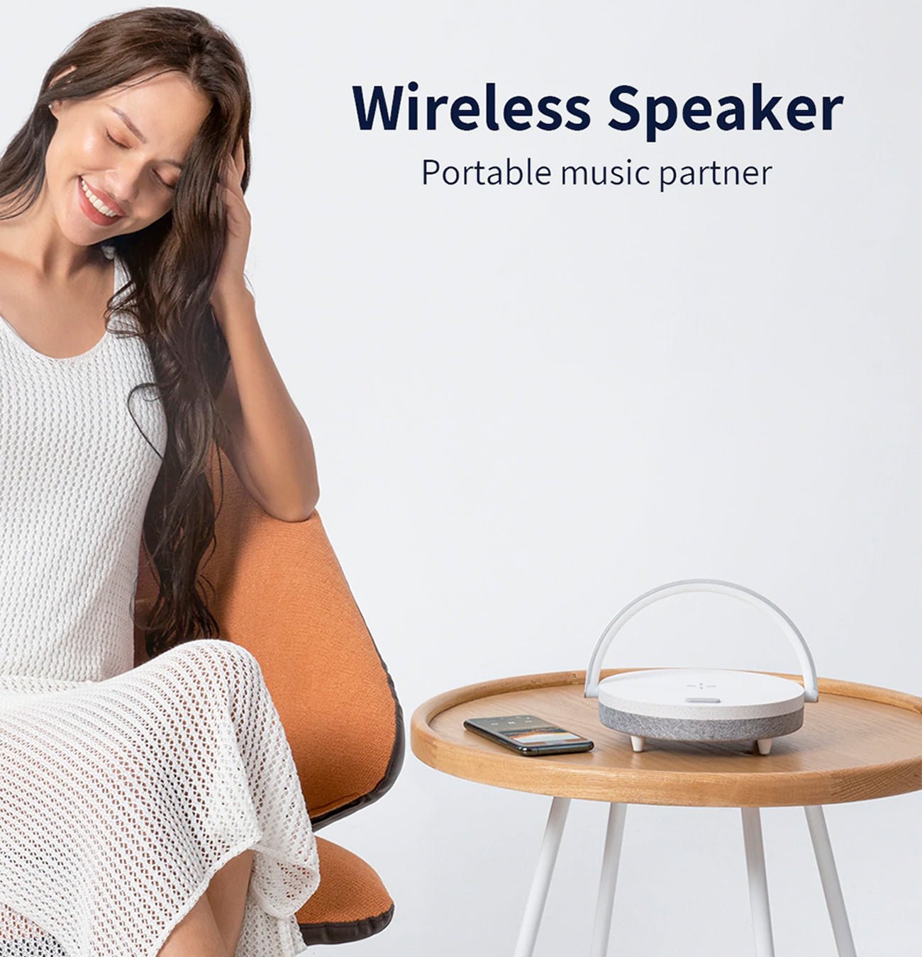 SoundGlow™ | 4 - in - 1 Luxe Nachtlamp met Speaker & Draadloos Opladen - Lumiza