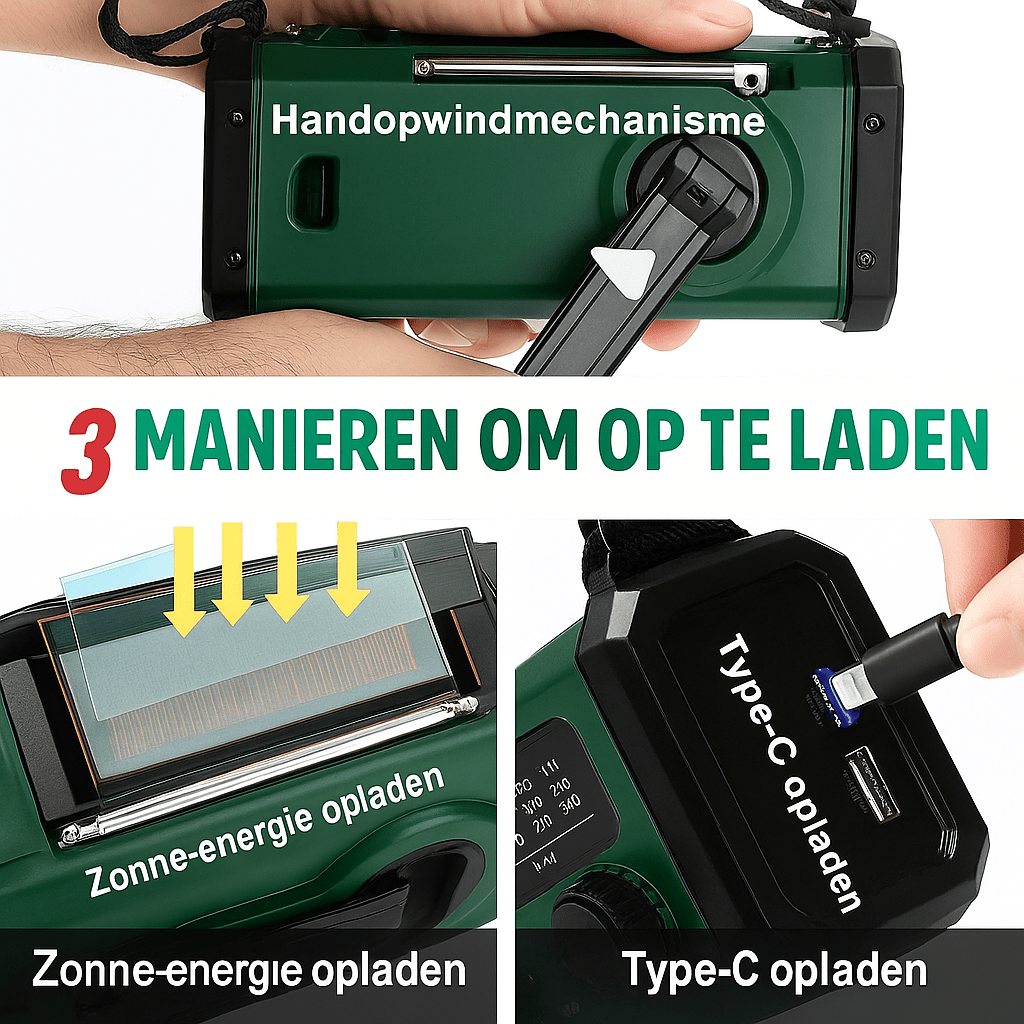 SurvivalWave™ | Duurzame Noodradio 10.000 mAh - Lumiza