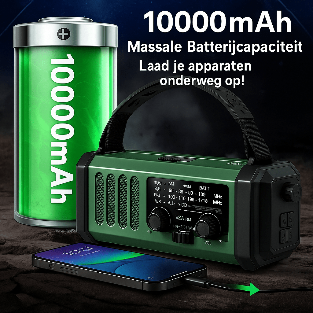 SurvivalWave™ | Duurzame Noodradio 10.000 mAh - Lumiza