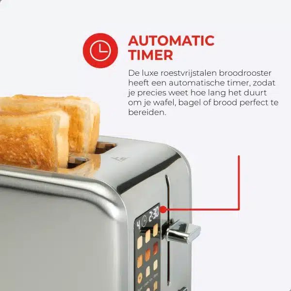 ToastTouch™ | Broodrooster met stijlvol touchscreen & perfect resultaat - Lumiza