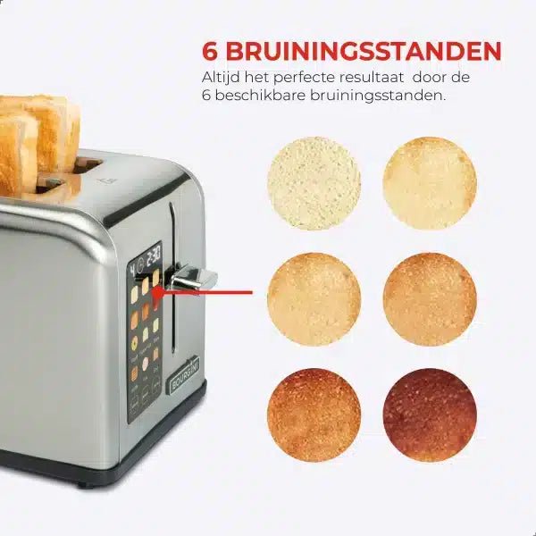 ToastTouch™ | Broodrooster met stijlvol touchscreen & perfect resultaat - Lumiza