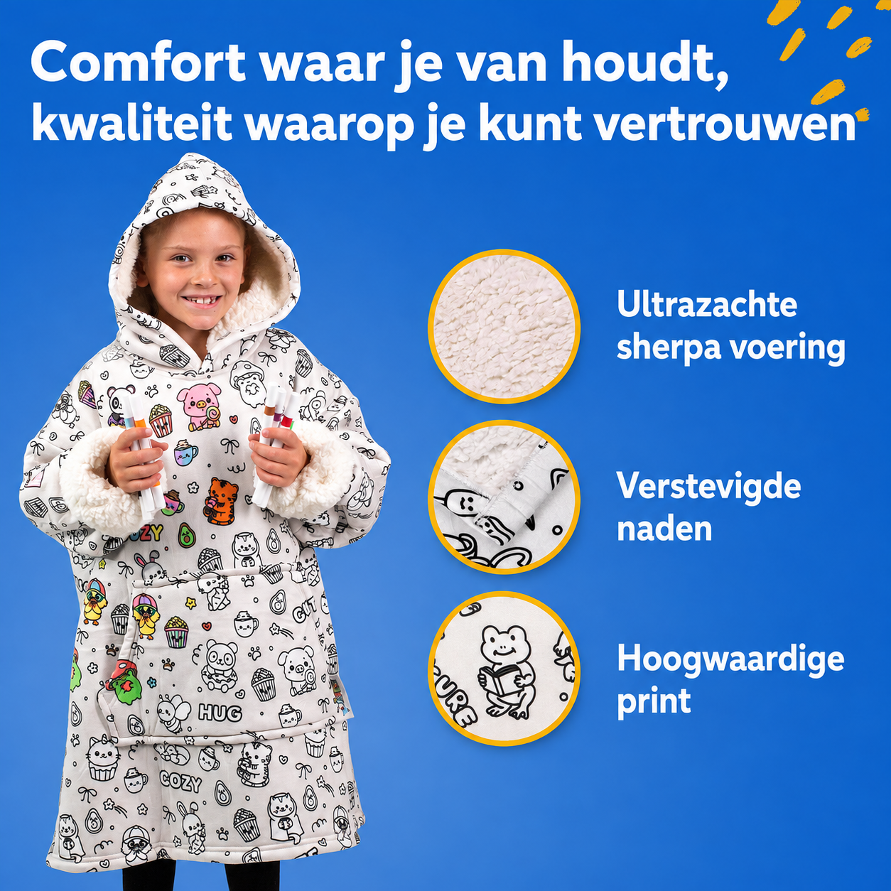 CuddleHoodie™ | Kleur je eigen warme draagdeken